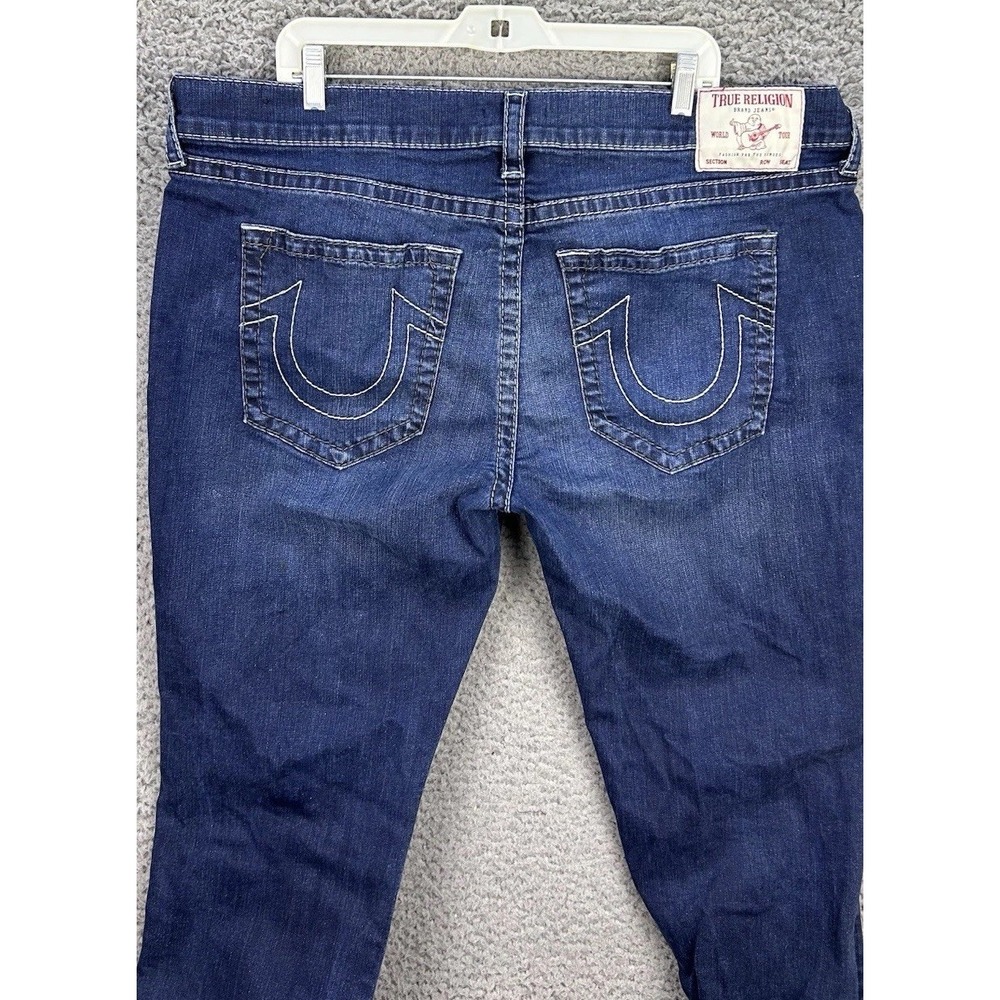 True Religion Jeans Men's Ricky Relaxed Straight Size 42x33 Blue Denim Med Wash